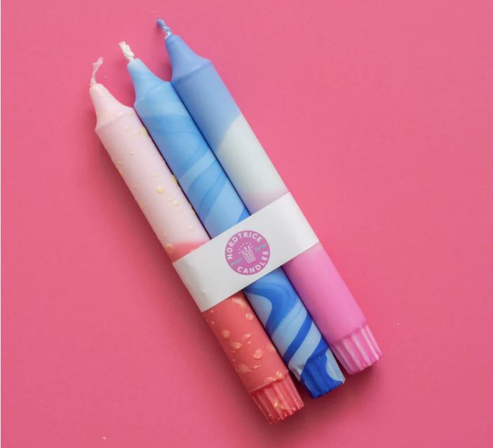 3er Set Stabkerzen "Summer Blue" von Nordtrice