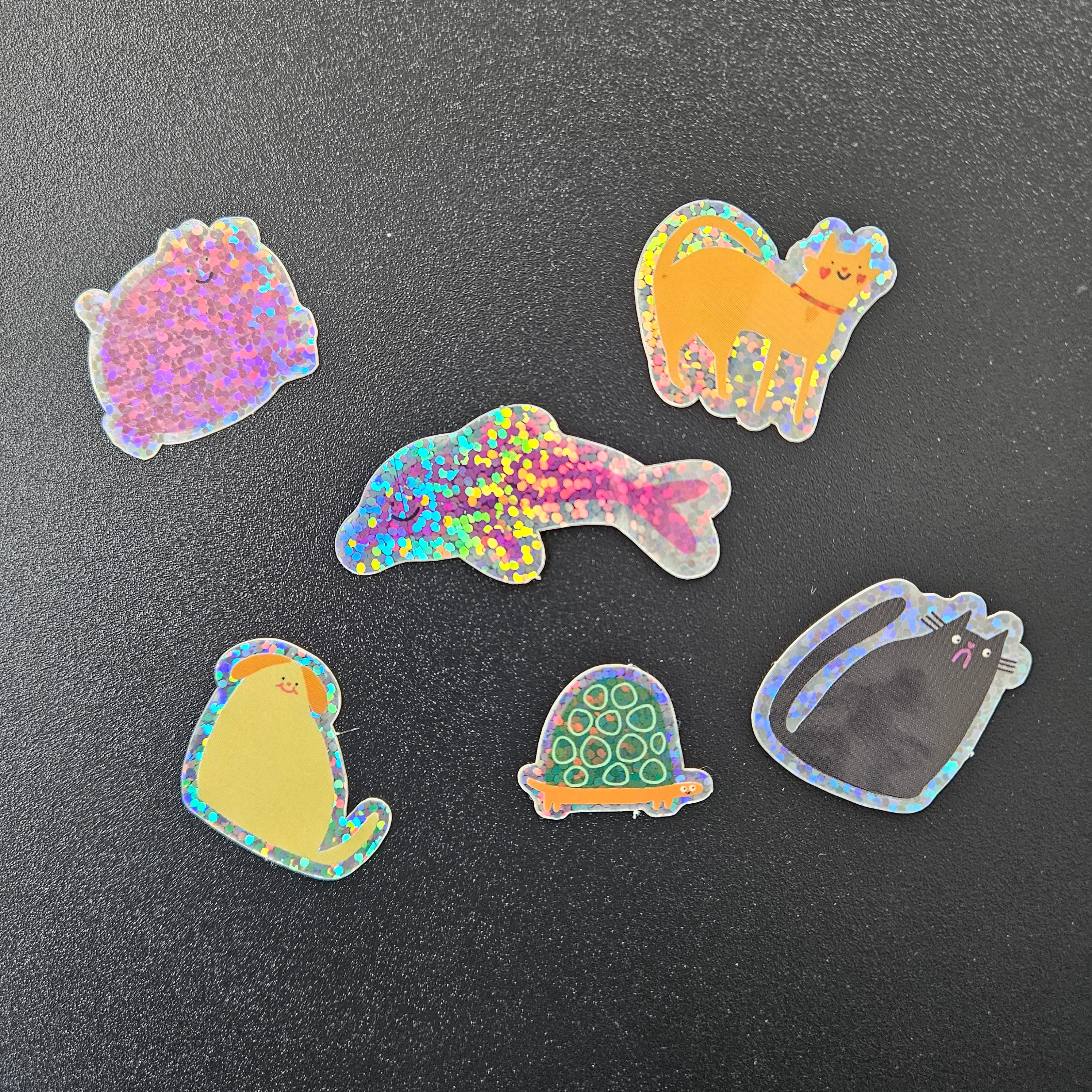 Glitzer Tiere Sticker Set von Slinga Illustration