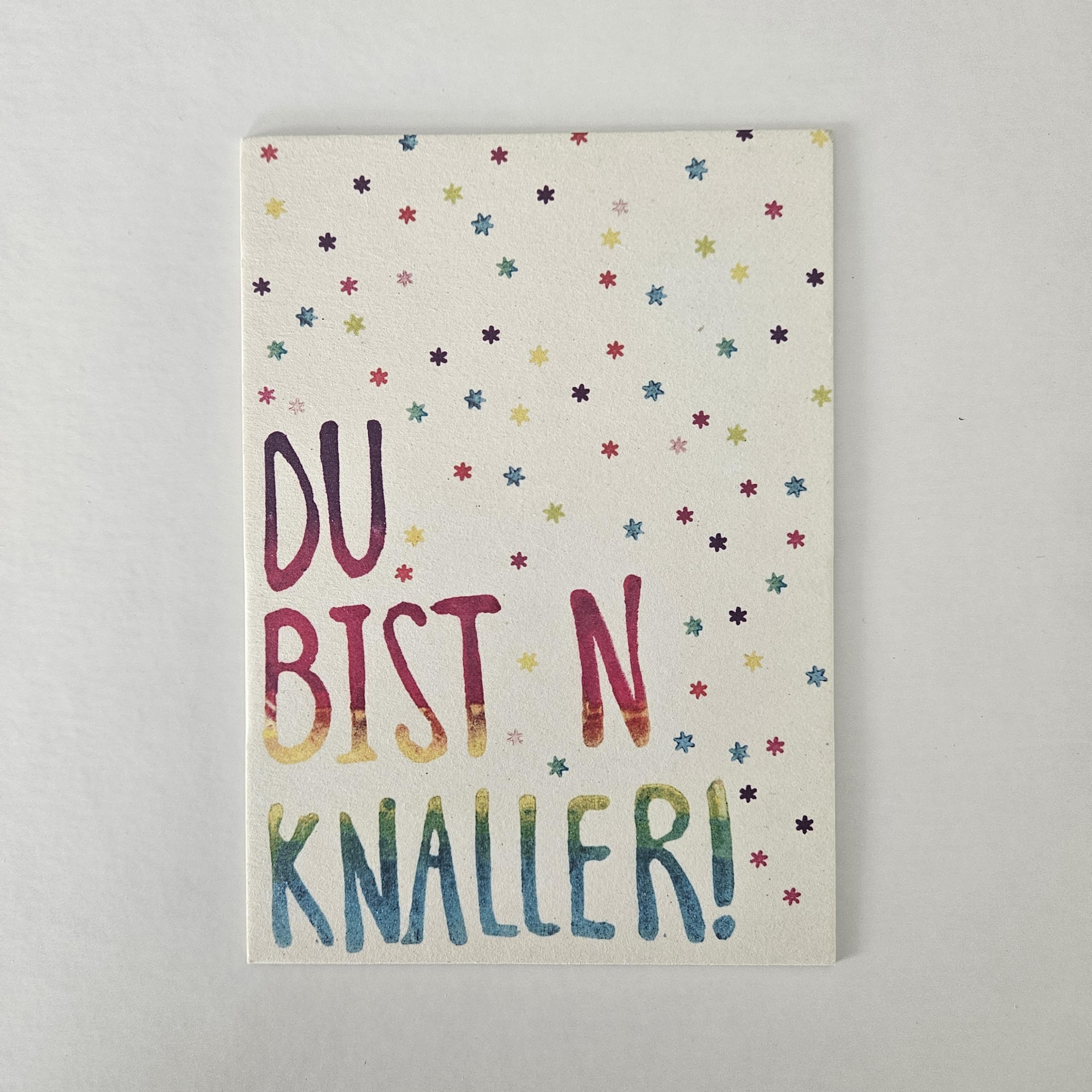 Postkarte Du bist n Knaller von kunst kiosk
