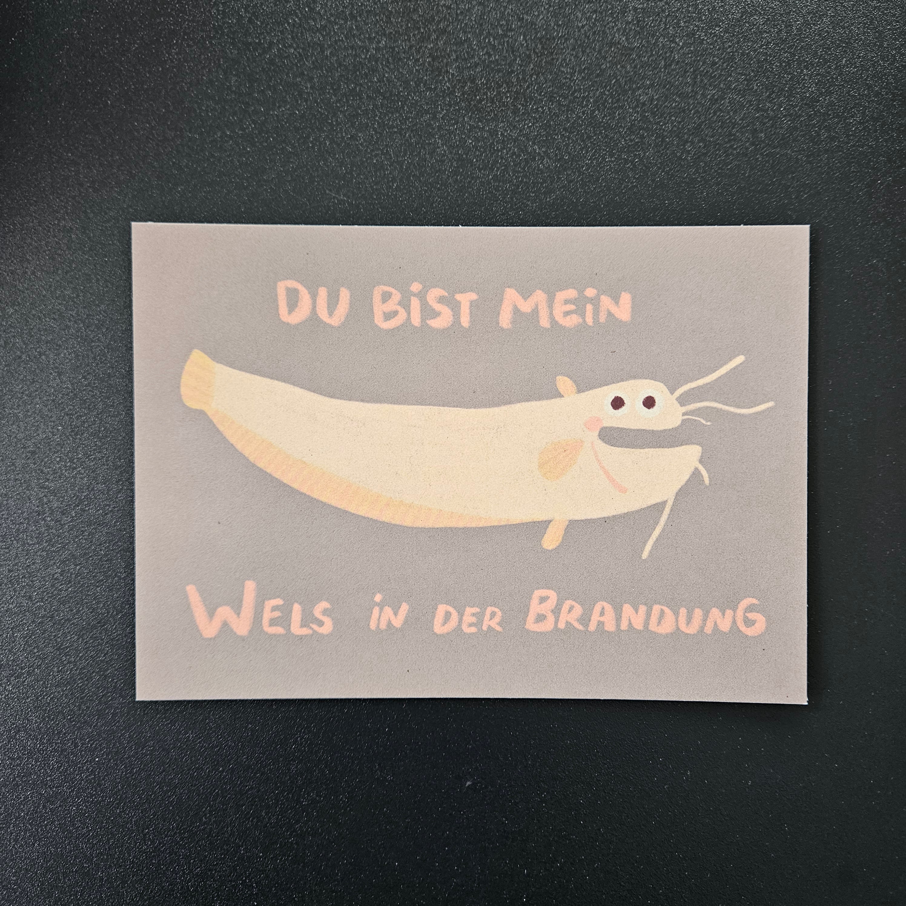 Postkarte Wels in der Brandung von Slinga Illustration