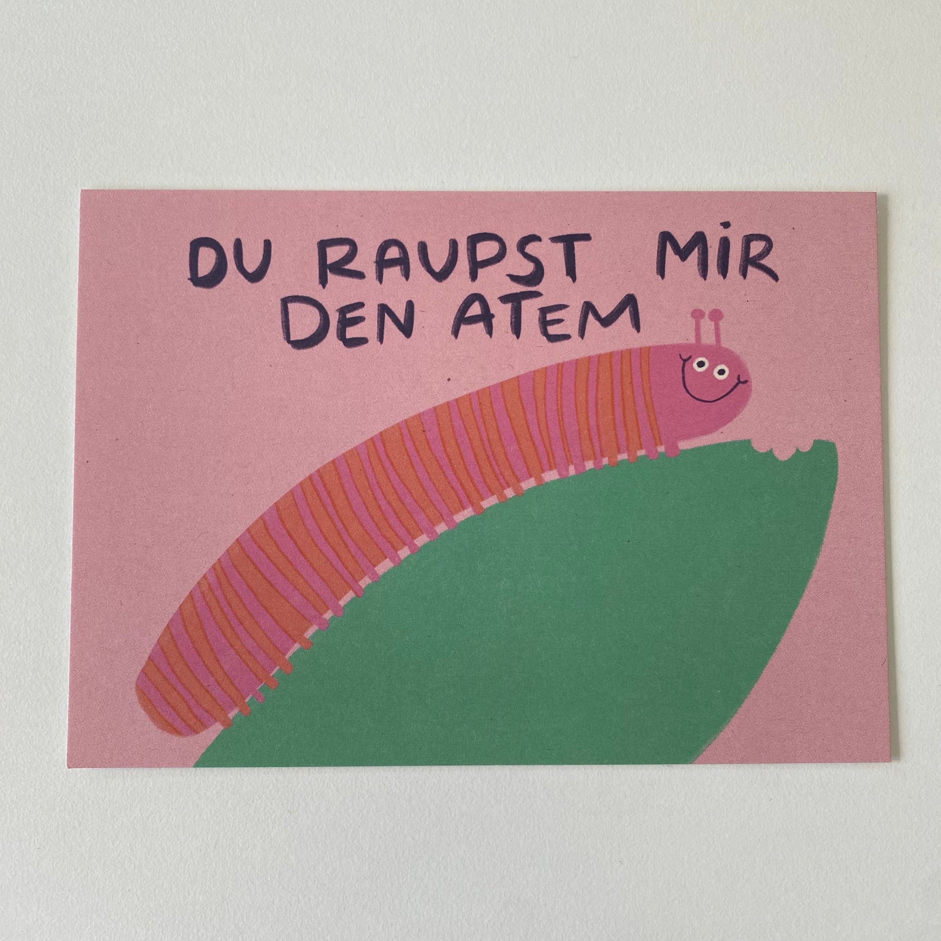 Postkarte Du Raupst Mir den Atem von Slinga Illustration