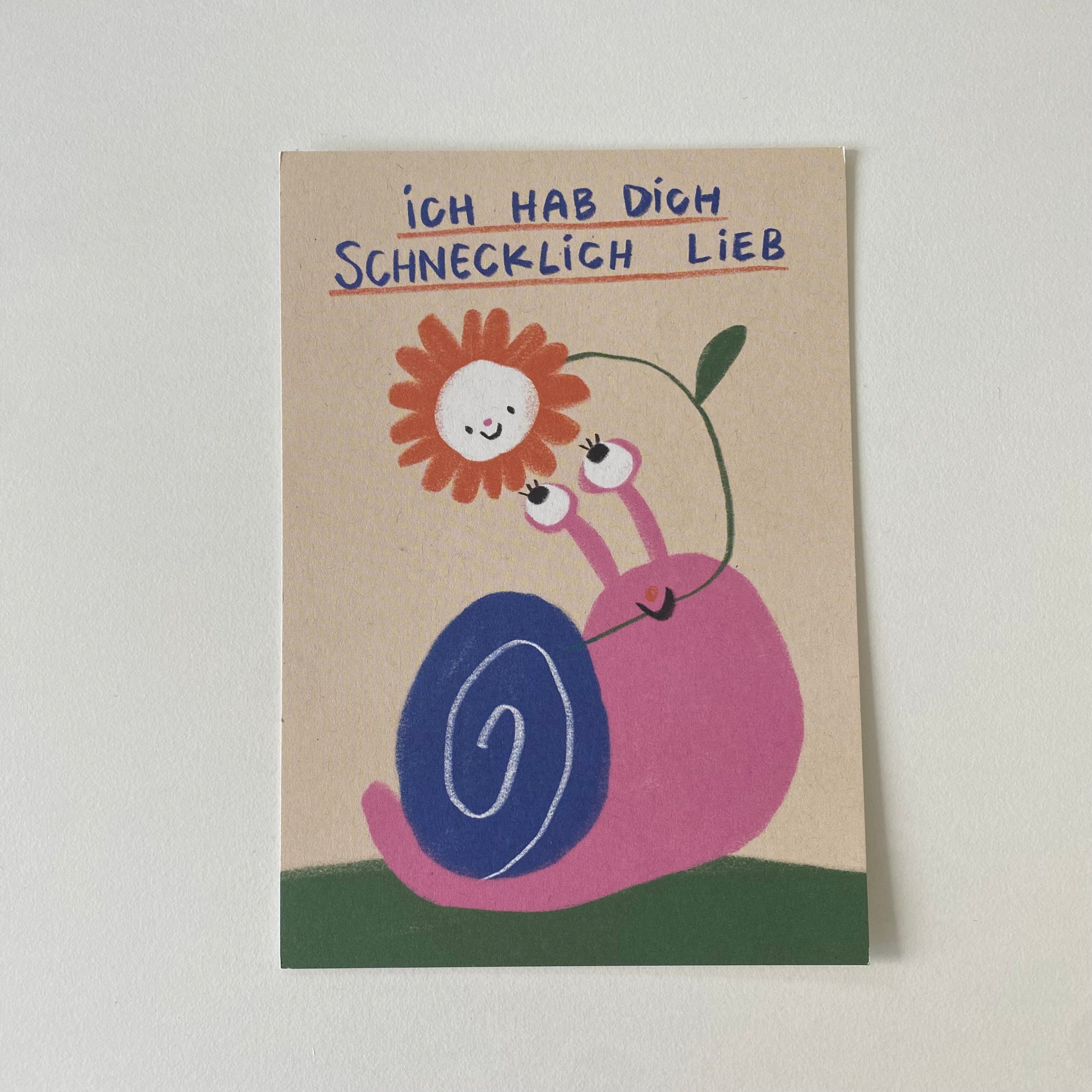 Postkarte Schnecklich lieb von Slinga Illustration