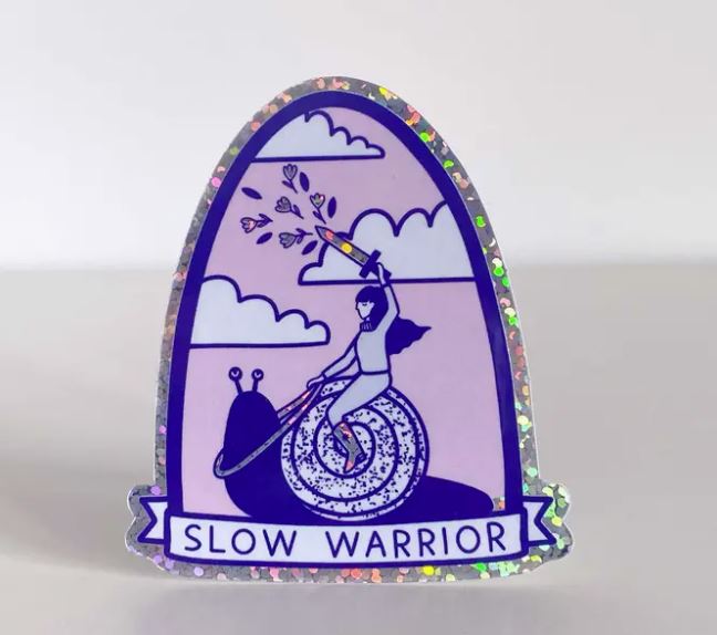 Vinyl-Glitzeraufkleber "Slow Warrior" von Sentient Stories