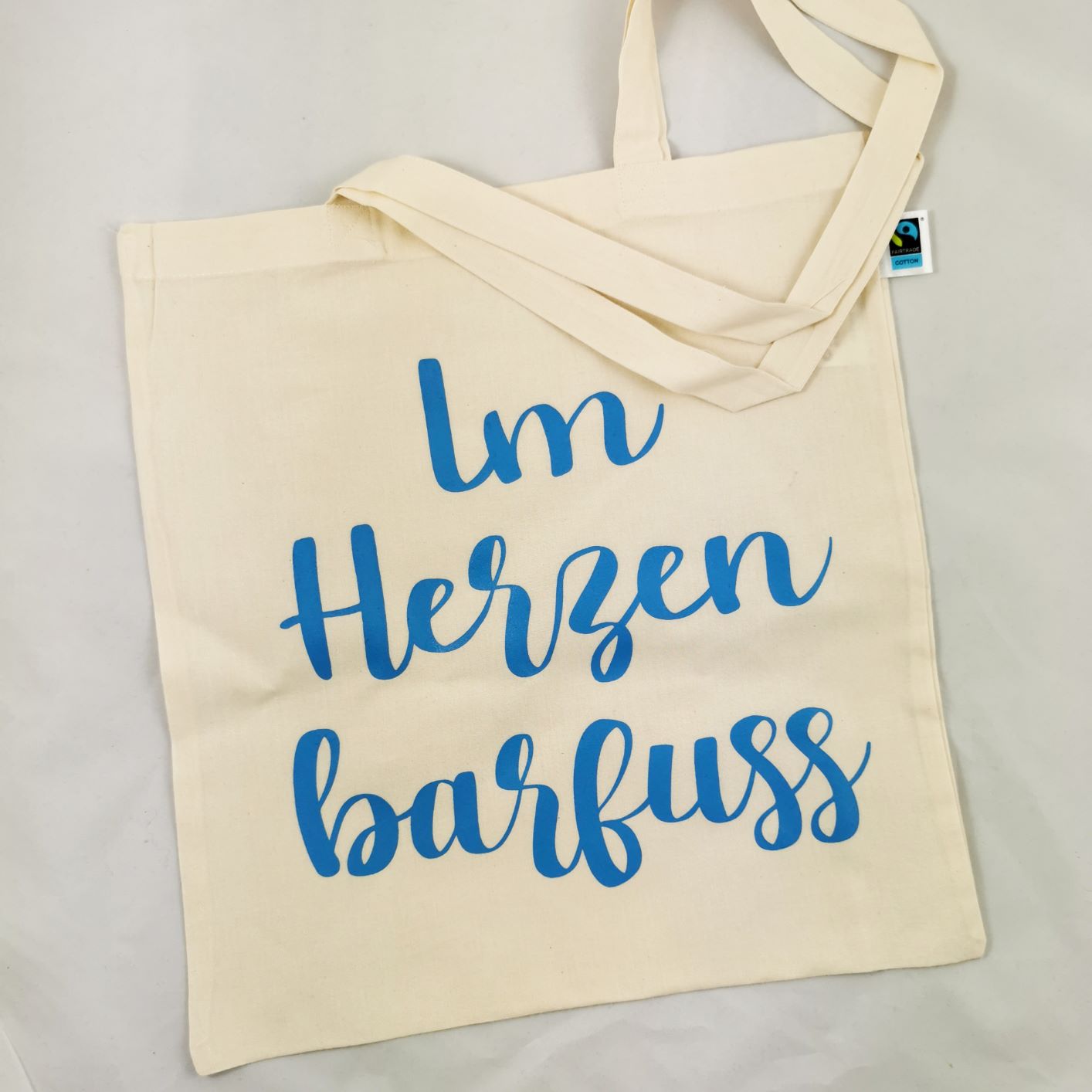 Lesezucker Bio-Baumwolltasche "Im Herzen barfuß"