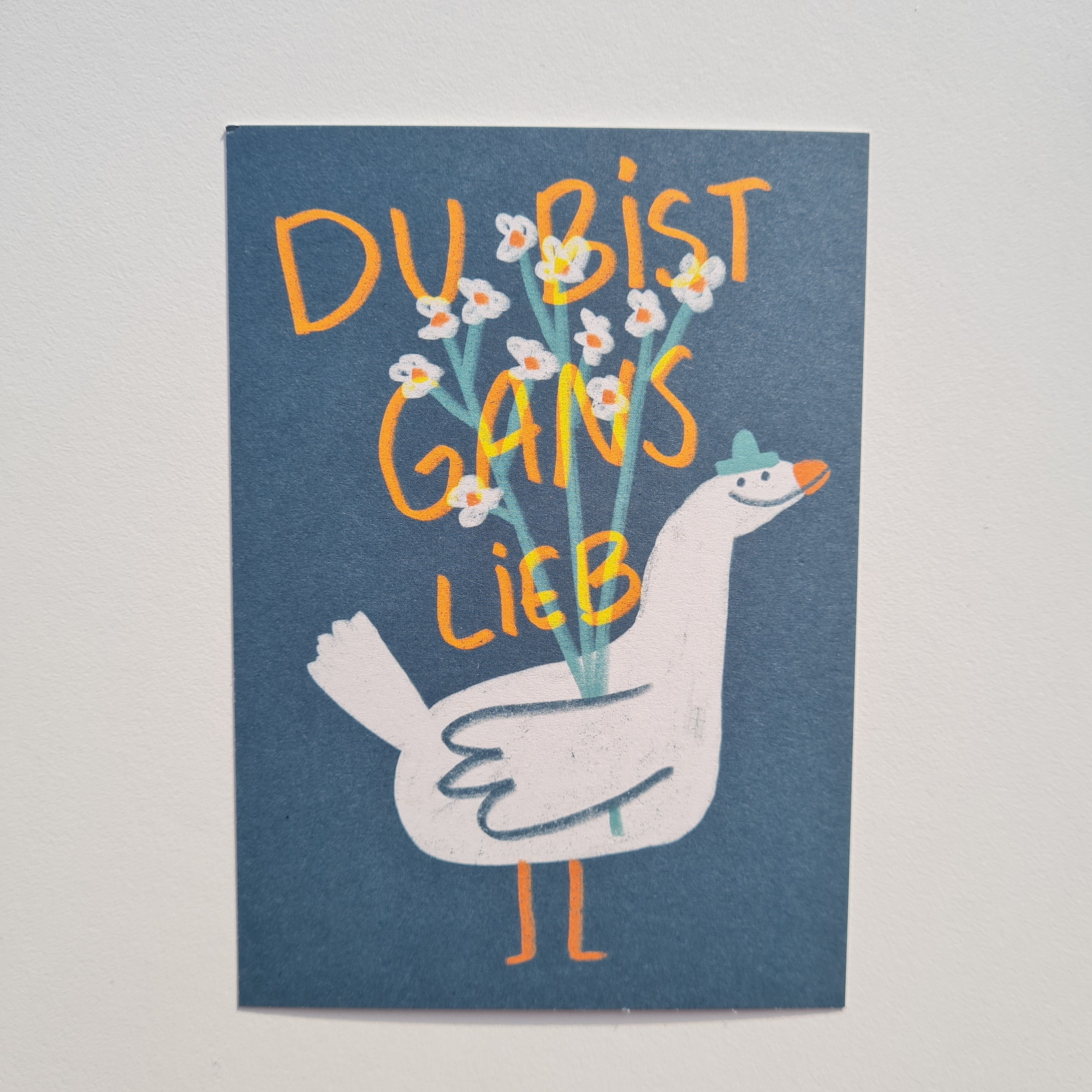 Gans lieb Postkarte von Slinga Illustration