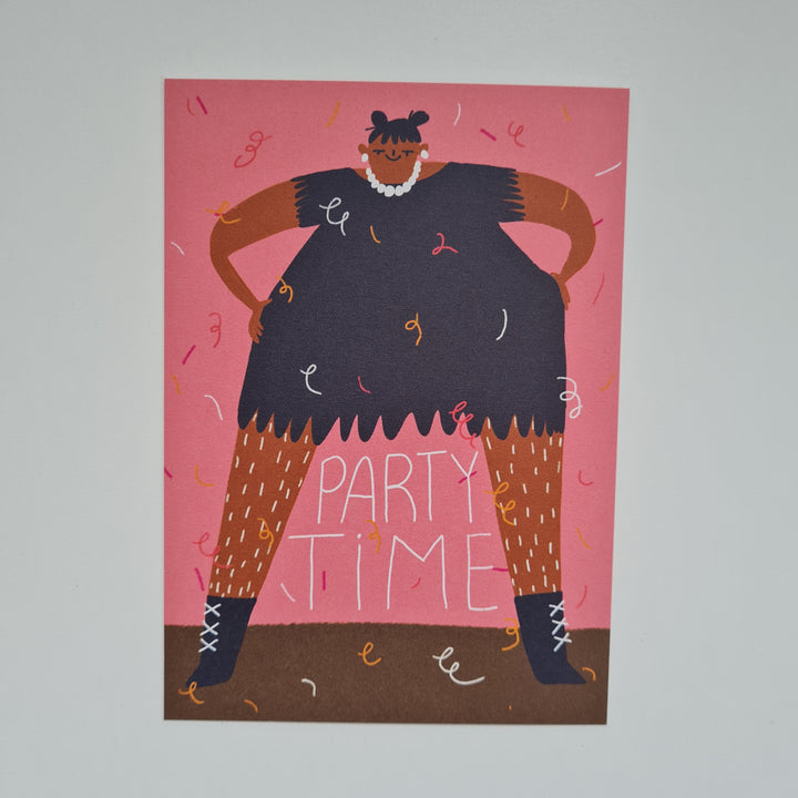 Party Time Postkarte von Slinga Illustration